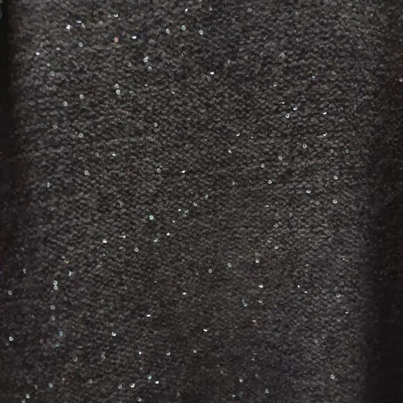 Chico's Midnight Sequin V-Neck Pullover Fashion Sweater in Size 2/Large. NEW - Picture 3 of 4
